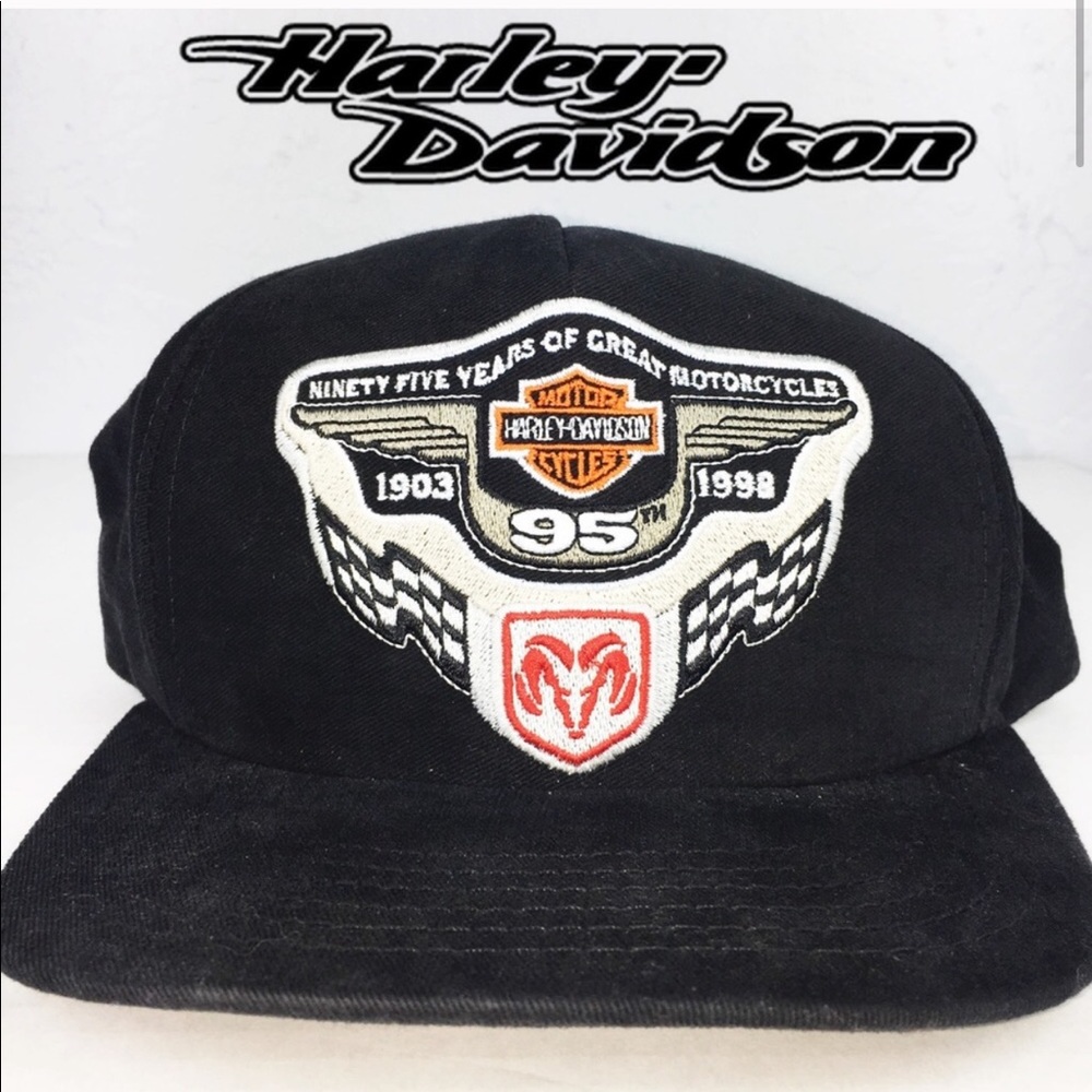 HARLEY DAVIDSON Vintage 90’s Miller Beer Black Hat
